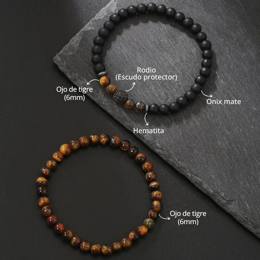 SET DE 2 PULSERAS FORTALEZA Y PROSPERIDAD