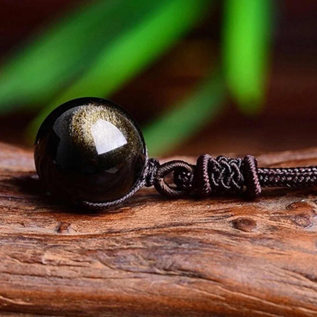 ✨ COLLAR OBSIDIANA DORADA✨