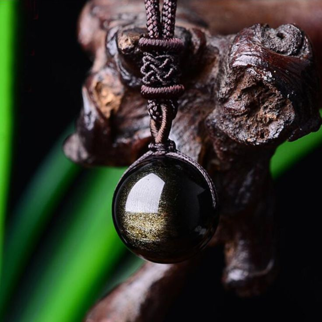 ✨ COLLAR OBSIDIANA DORADA✨