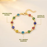 Pulsera Ojo Turco Bañado en Oro - Buena Energía y Protección