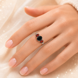 Anillo Reina Obsidiana Vintage