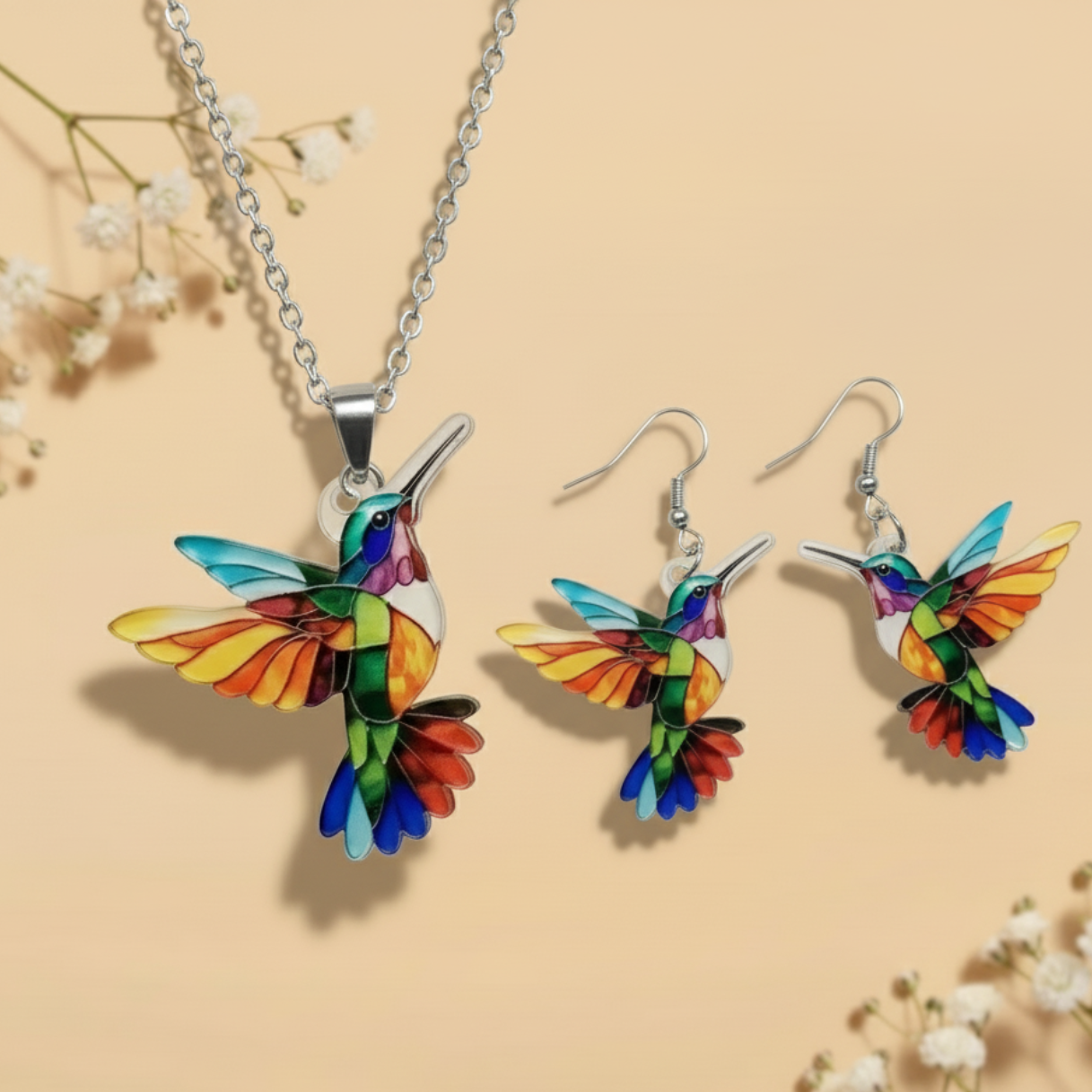 ✨ COLECCION  ALMA DE COLIBRÍ ✨ (collar o aretes)