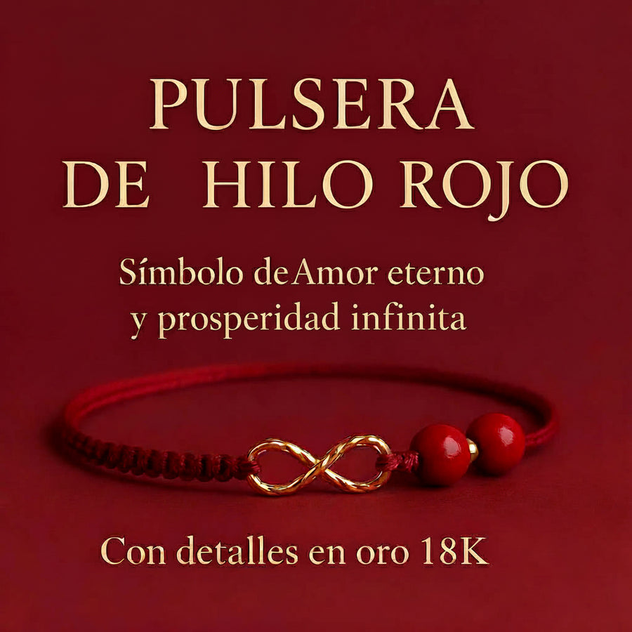 Pulsera de Hilo Rojo - (BAÑO ORO 18K)