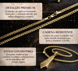 Collar Egipcio con Jeroglíficos (Baño en Oro 14K)