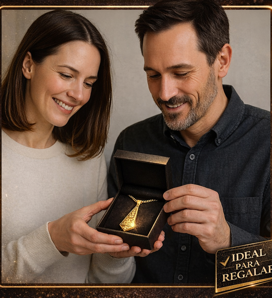 Collar Egipcio con Jeroglíficos (Baño en Oro 14K)